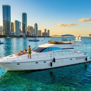 62ft Azimut Yacht Rental Miami 🌴 | Premier Sandbar & Skyline Charter from $1,100