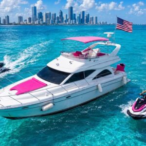 50ft Pink Maxum “Bad Bunny” | Pink Miami Yacht Party Rental 🎶 de $1,000