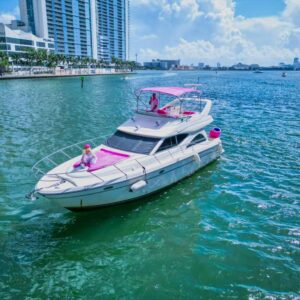 50ft Pink Maxum “Sugar Sea” | Pink Miami Yacht Party Rental 🎶 from $1025