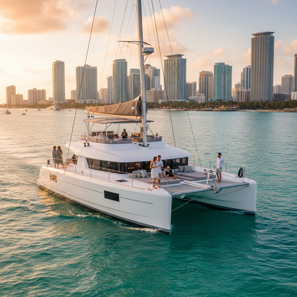 Catamaran charters in Miami (stable & spacious)