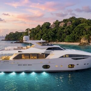 100ft Ferretti Mega Yacht Charter Panama | VIP Luxury Yacht From $8,900
