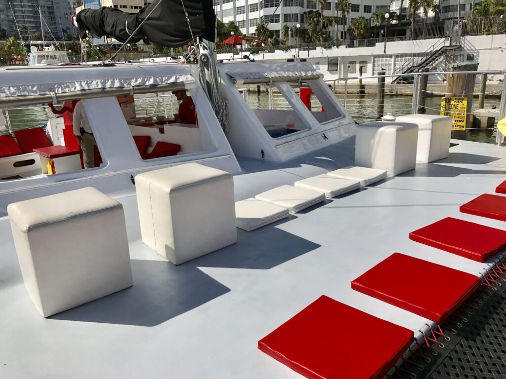60ft White Cat Catamaran • Large Event Venue for Up to 49 Guests 9 %Miami Yacht Rentals%