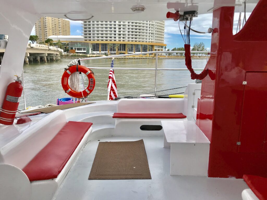 60ft White Cat Catamaran • Large Event Venue for Up to 49 Guests 12 %Miami Yacht Rentals%