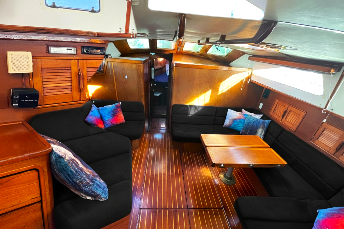 Forward deck and bow view under way