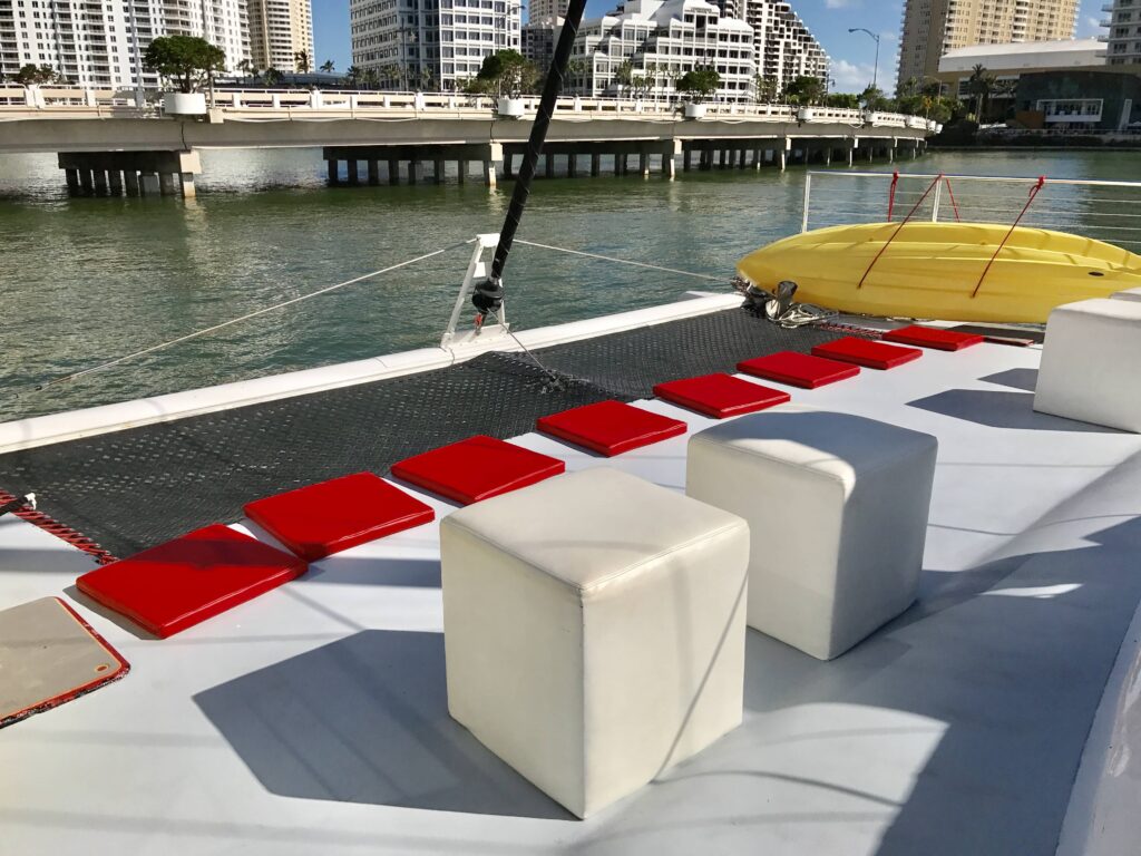 60ft White Cat Catamaran • Large Event Venue for Up to 49 Guests 4 %Miami Yacht Rentals%