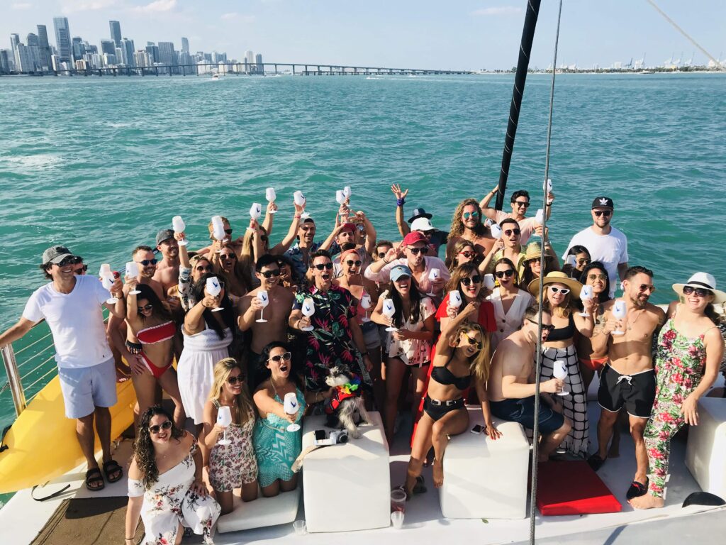 60ft White Cat Catamaran • Large Event Venue for Up to 49 Guests 8 %Miami Yacht Rentals%