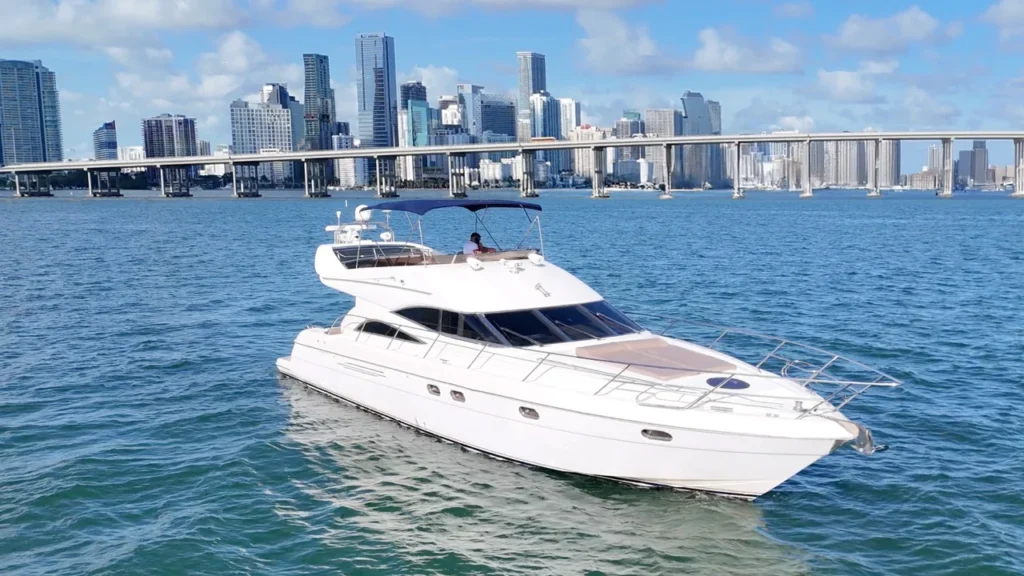 60ft Viking Princess Yacht Rental Miami 👑 | Luxury Flybridge Experience from $1,000 3 %MAlquiler de yates en Miami%