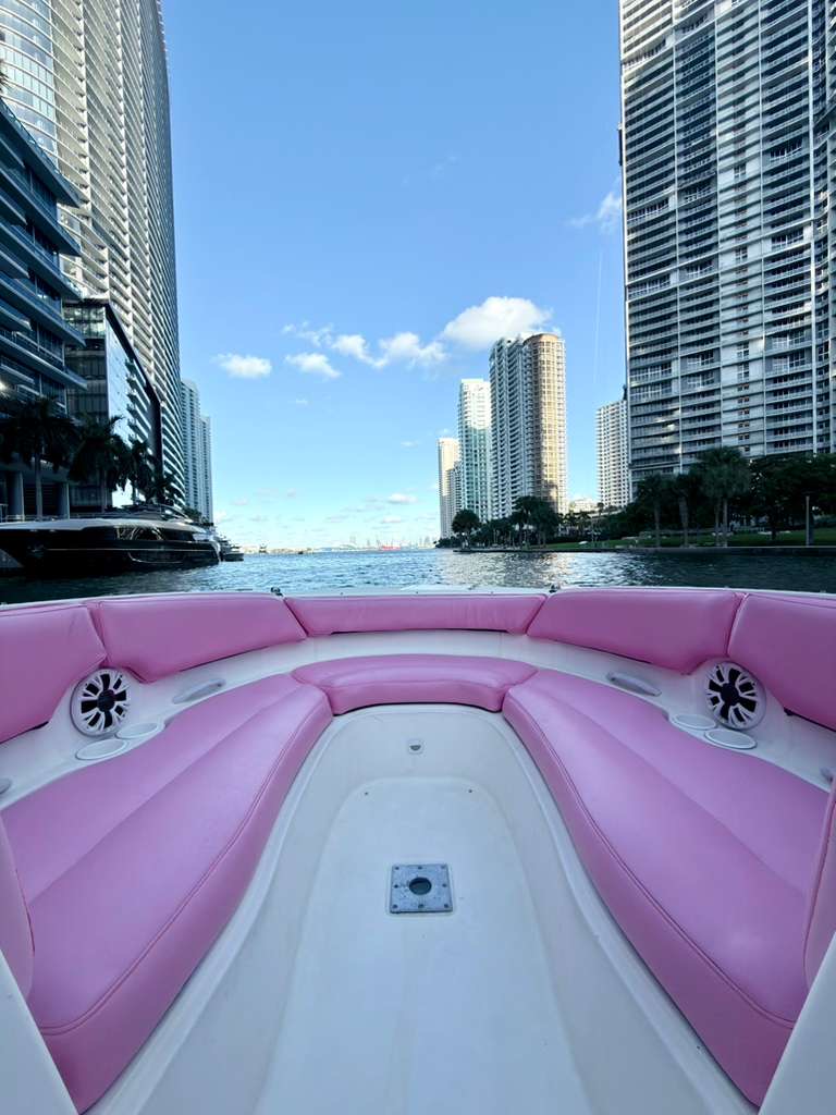 26ft Pink Bayliner – Stylish & Fun Private Boat Experience 💖| Miami Yacht Charter 11 %Miami Yacht Rentals%