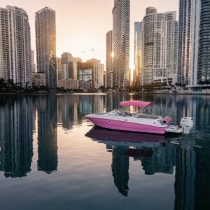 26ft Pink Bayliner – Fendi Stylish & Fun Private Boat Experience 💖| Pink Miami Yacht Charter
