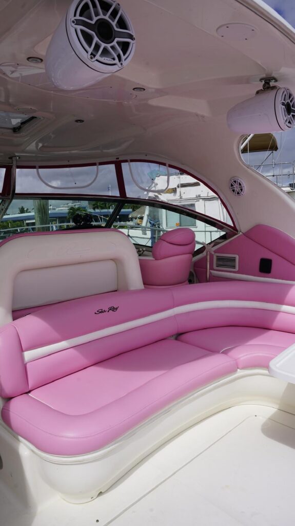 46ft Pink Melissa – Stylish & Fun Private Pink Experience 💖| Pink Miami Yacht Charter 2 %Miami Yacht Rentals%