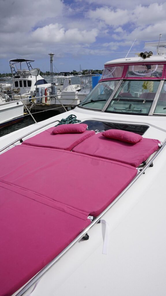46ft Pink Melissa – Stylish & Fun Private Pink Experience 💖| Pink Miami Yacht Charter 5 %Miami Yacht Rentals%