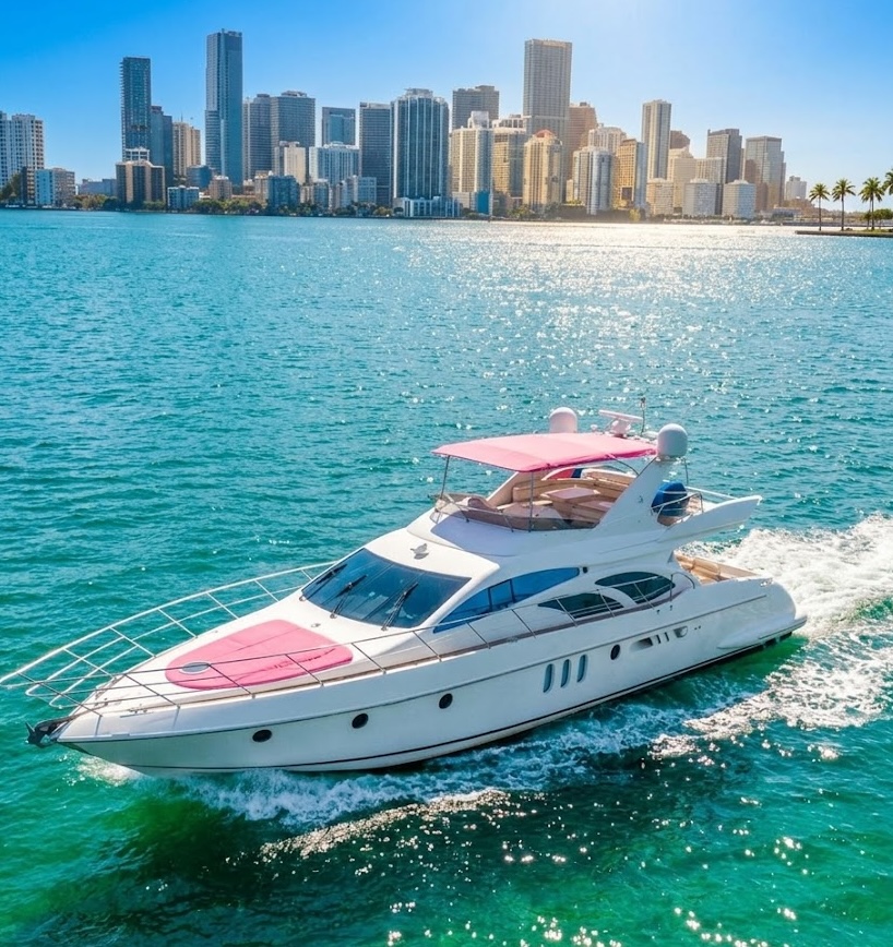 Cheapest yacht rentals in Miami 🎉 Find affordable yacht rentals, budget-friendly party boats & discounted charters with transparent pricing & no hidden fees. 95 70ft Pink Azimut Flybridge Victoria Miami Yacht Charter