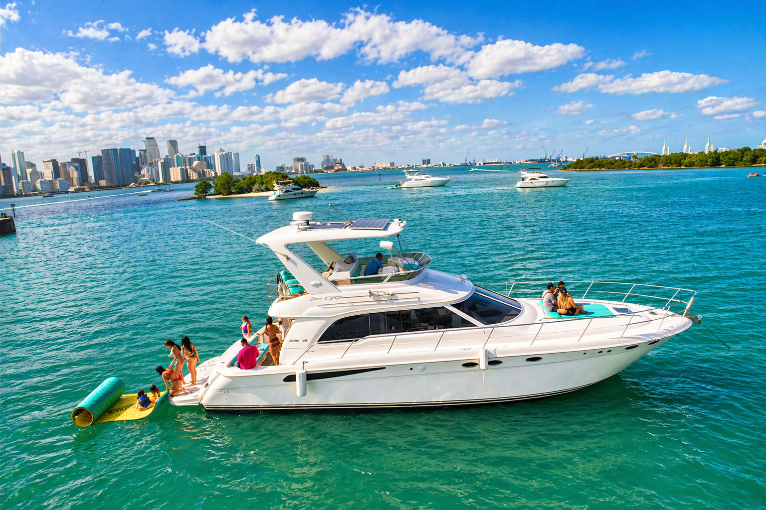 Cheapest yacht rentals in Miami 🎉 Find affordable yacht rentals, budget-friendly party boats & discounted charters with transparent pricing & no hidden fees. 83 Salty 55 Miami yacht rental