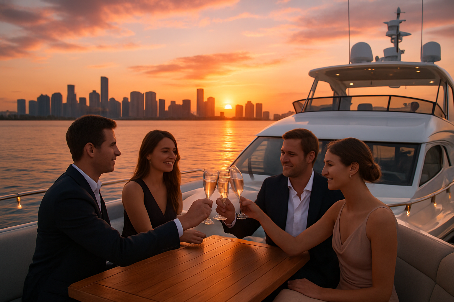 Daytime vs Sunset Yacht Party in Miami 3 Sunset yacht party — why choose sunset